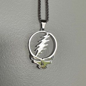 Grateful Dead Steal Your Face Steelie necklace